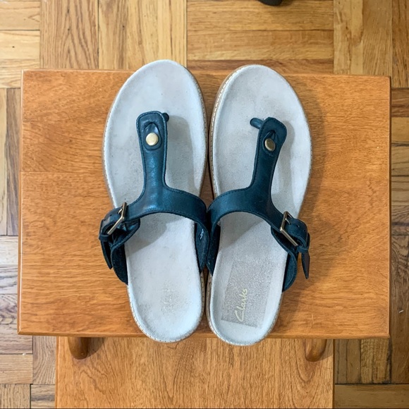 Leather Sandals (Clarks, W8) - Picture 1 of 4